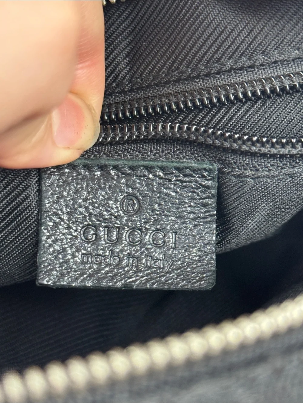 Gucci Black Monogram Messenger Bag with Adjustable Strap